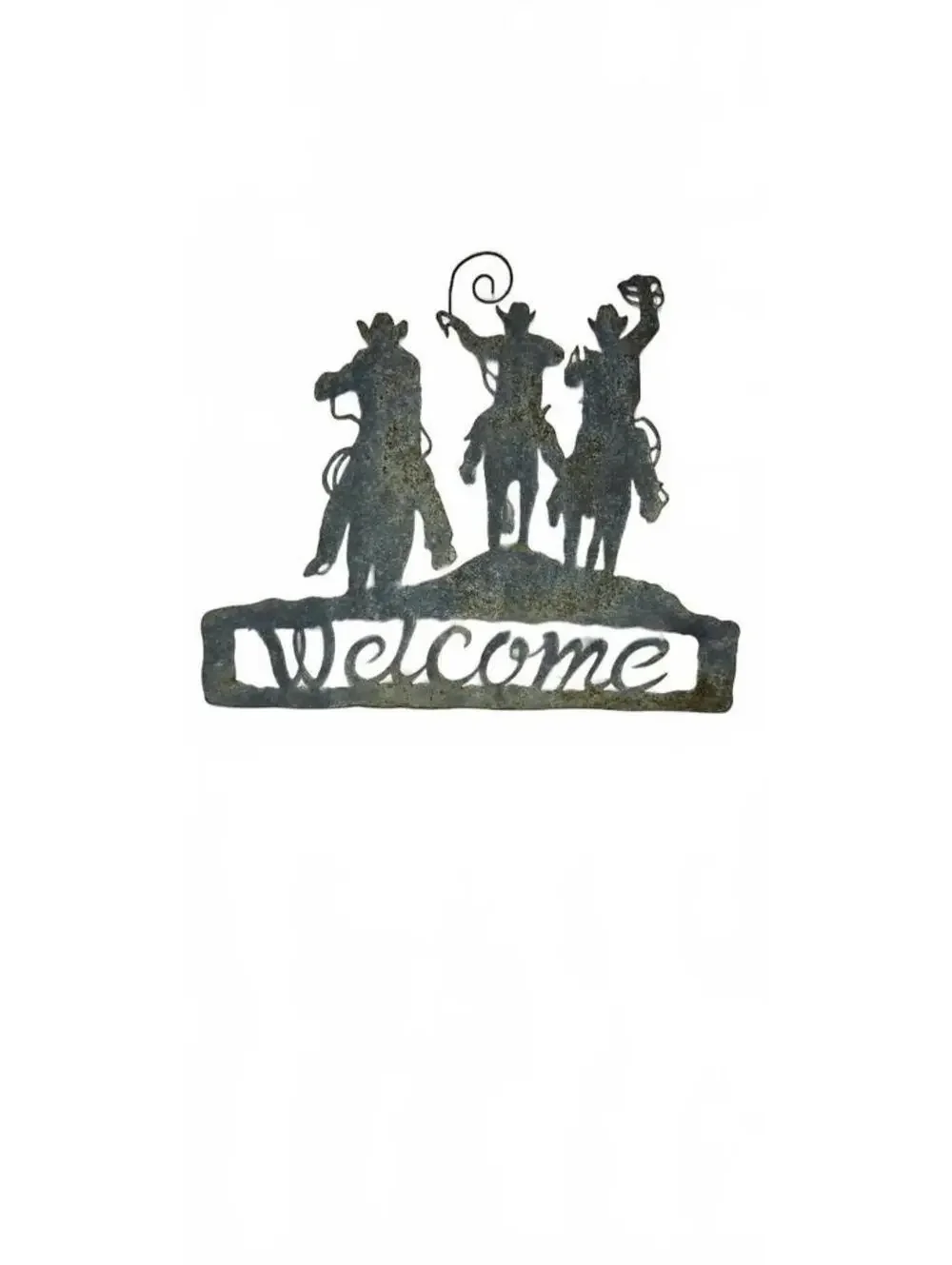 Rustic Western Cowboy Welcome Sign Metal Wall Art